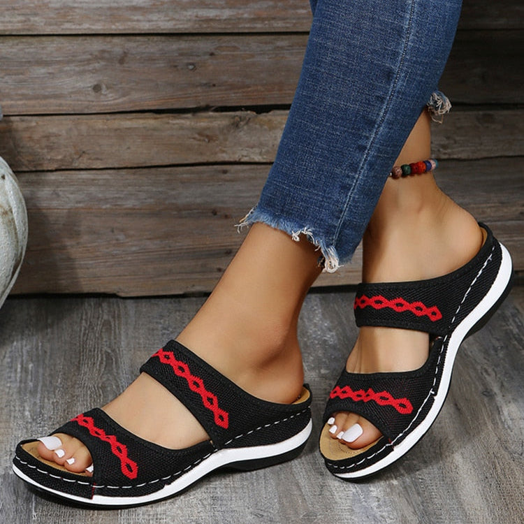 Open-Toe Slip-On Sandals for Women