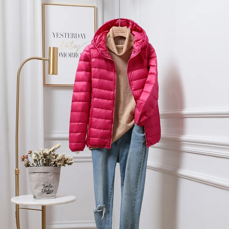 Packable Puffer Jacket with Hood for Women