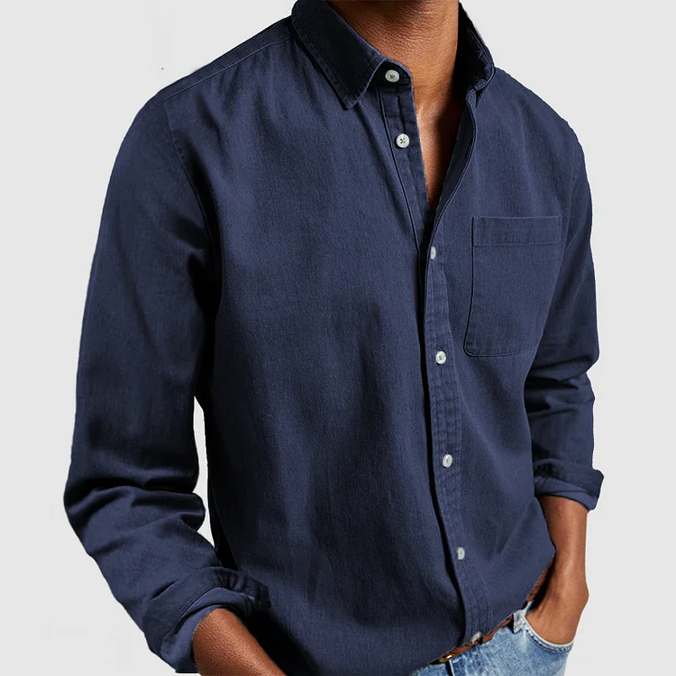 Plain Finish Long-Sleeve Shirt for Men
