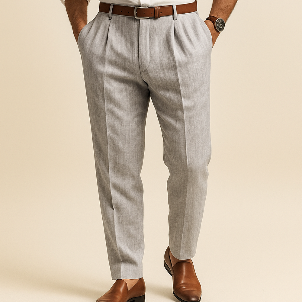 Pleated Tapered Trousers for Men