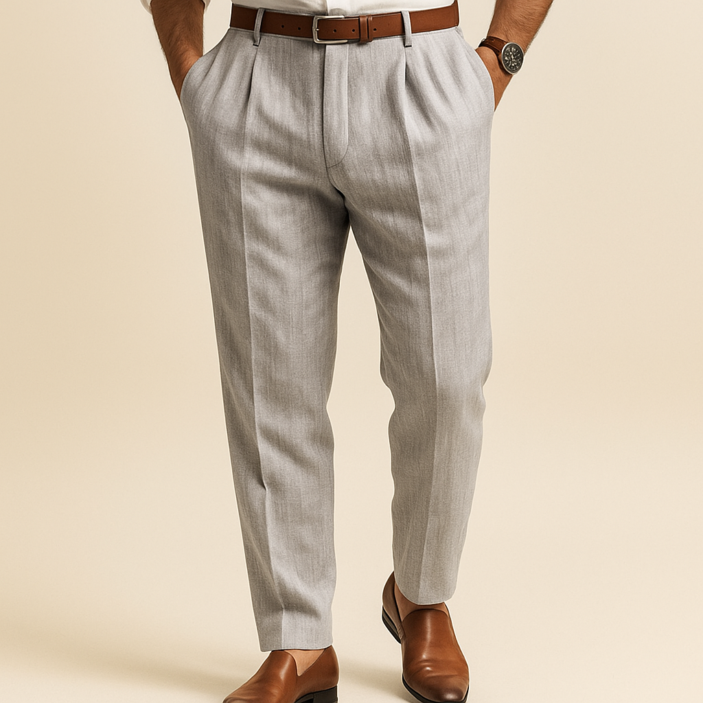 Pleated Tapered Trousers for Men