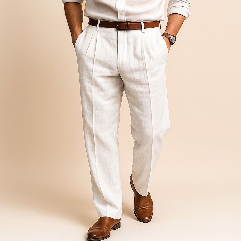 Pleated Tapered Trousers for Men