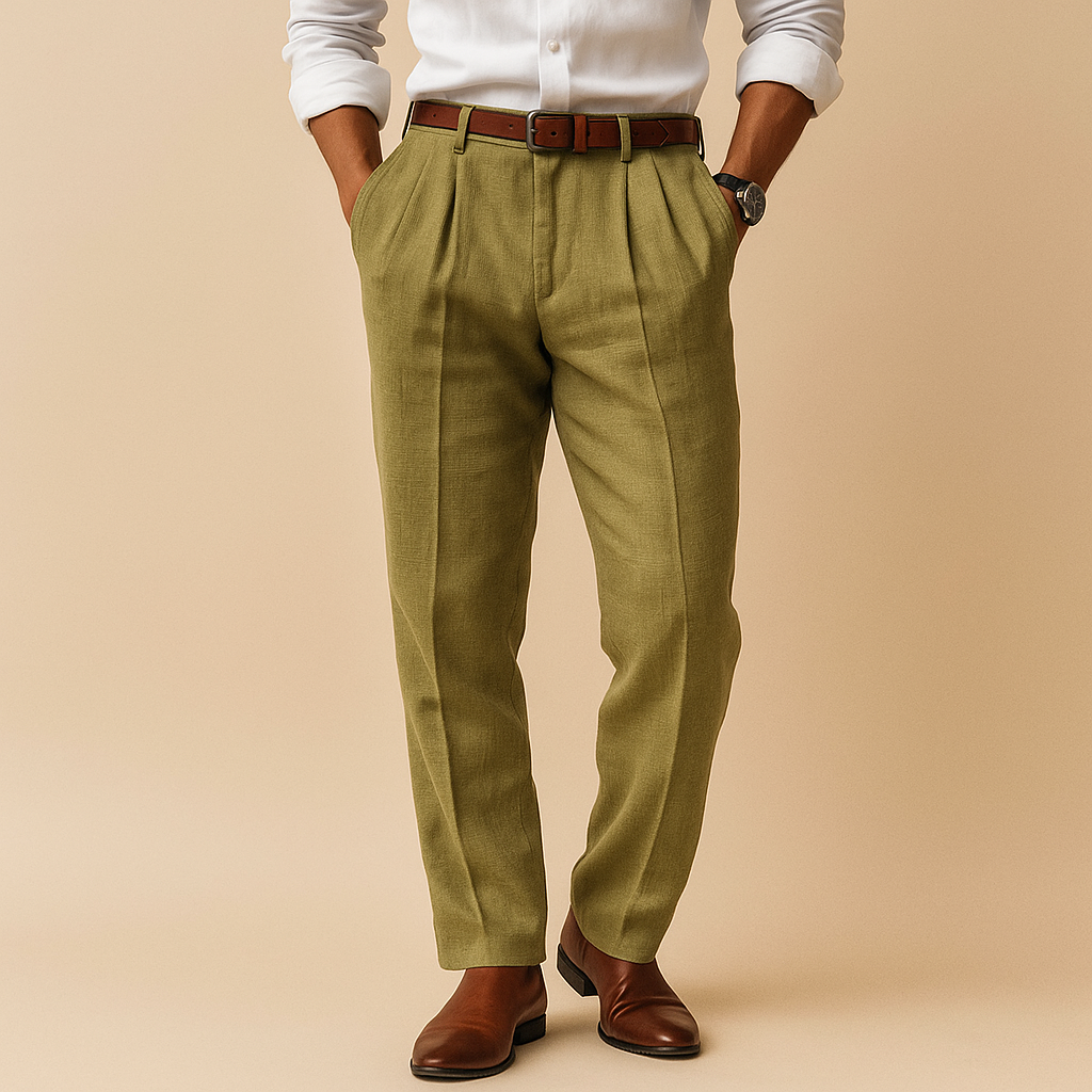 Pleated Tapered Trousers for Men