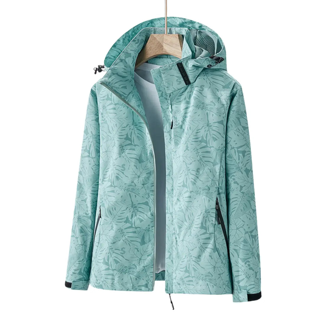 Printed Hooded Outdoor Jacket for Women Azzoria