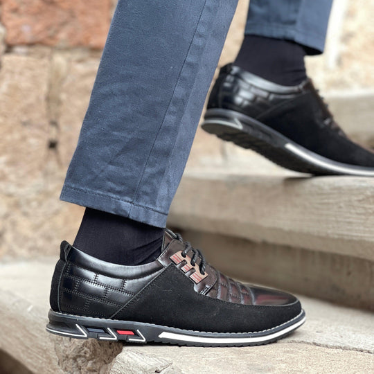 Quilted Lace-Up Derby Shoes for Men
