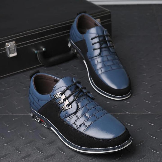 Quilted Lace-Up Derby Shoes for Men