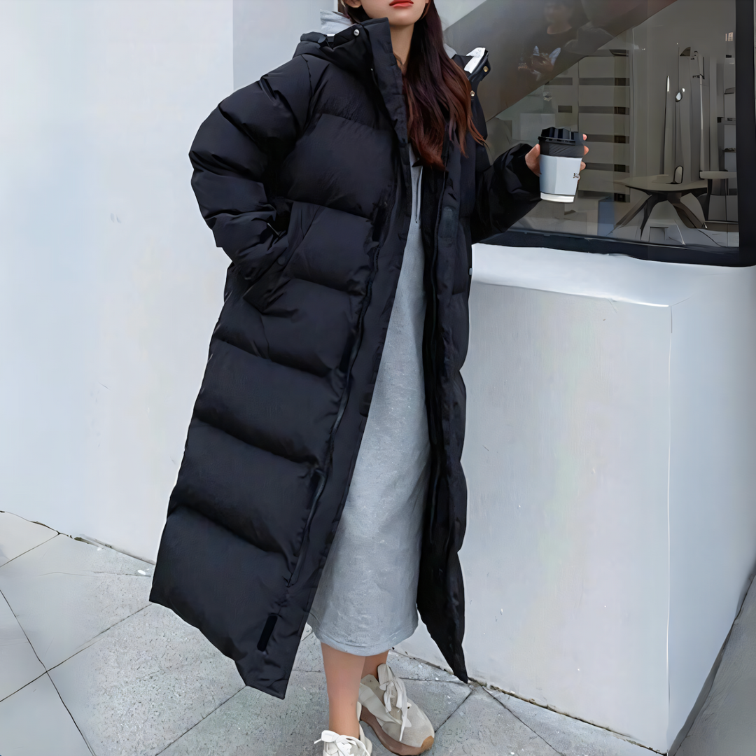 Quilted Long Down Jacket for Women