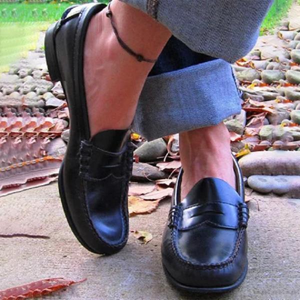 Refined Finish Slip-On Loafers for Women