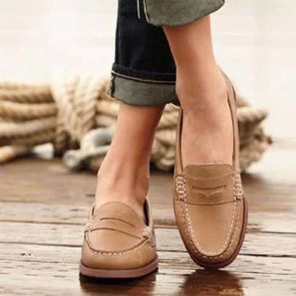 Refined Finish Slip-On Loafers for Women