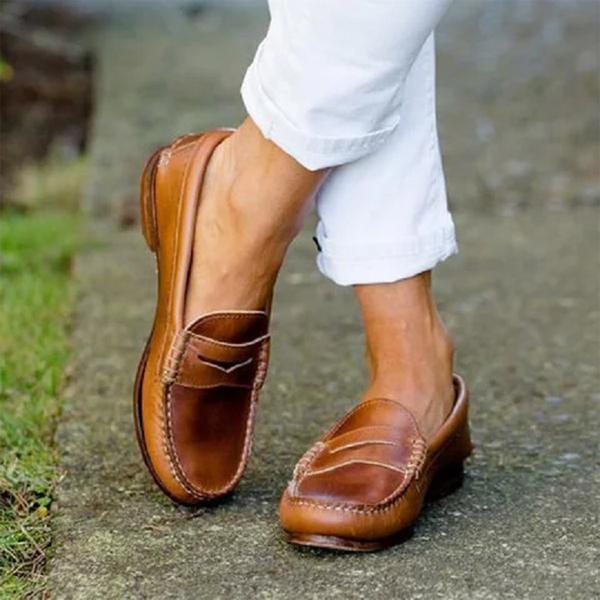 Refined Finish Slip-On Loafers for Women