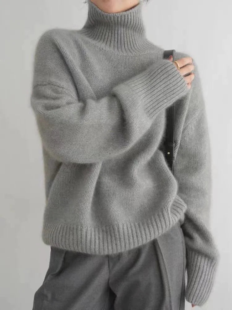 Ribbed Turtleneck Sweater for Women