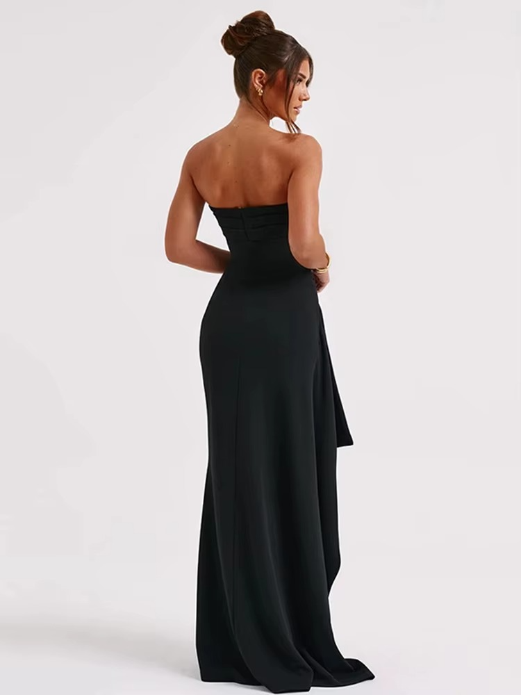 Ruched Strapless Maxi Dress for Women