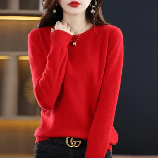 Olivia – Women’s 100% Cashmere Crewneck Sweater