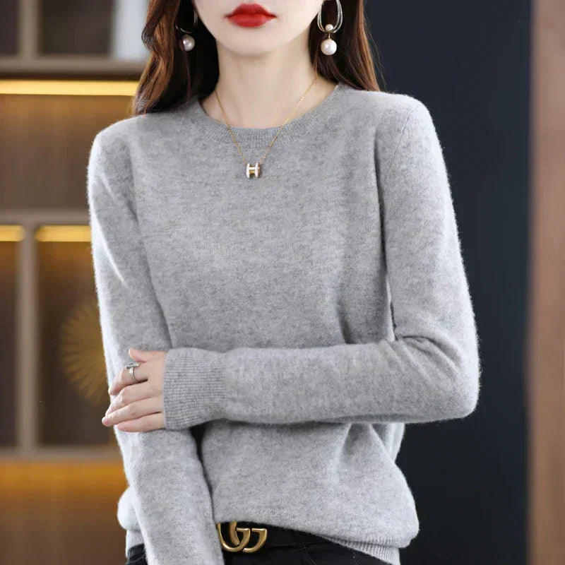 Olivia – Women’s 100% Cashmere Crewneck Sweater
