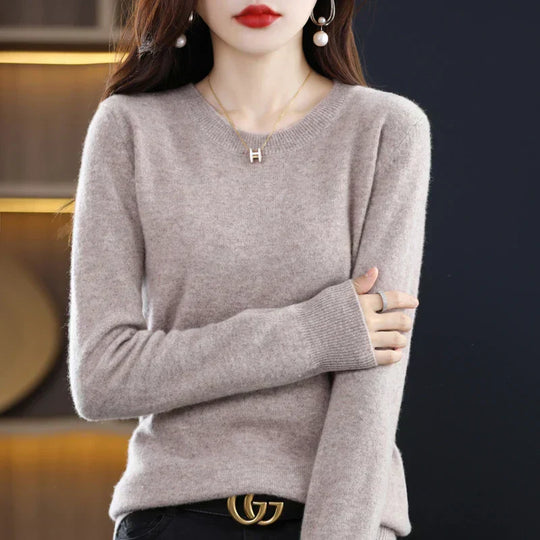 Olivia – Women’s 100% Cashmere Crewneck Sweater