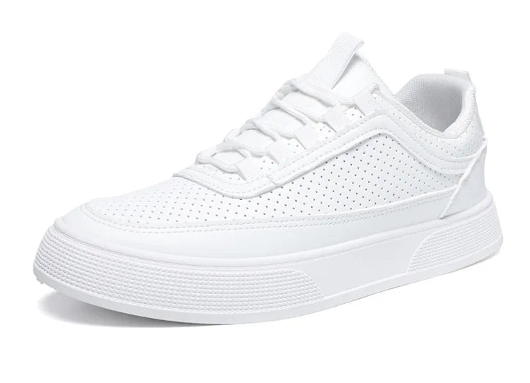 Perforated White Sneakers for Men