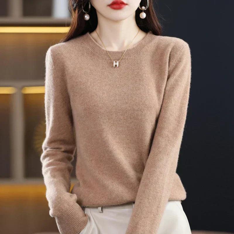 Olivia – Women’s 100% Cashmere Crewneck Sweater