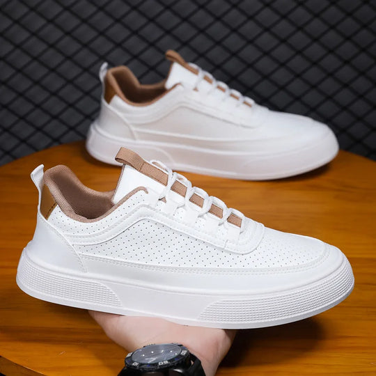 Perforated White Sneakers for Men