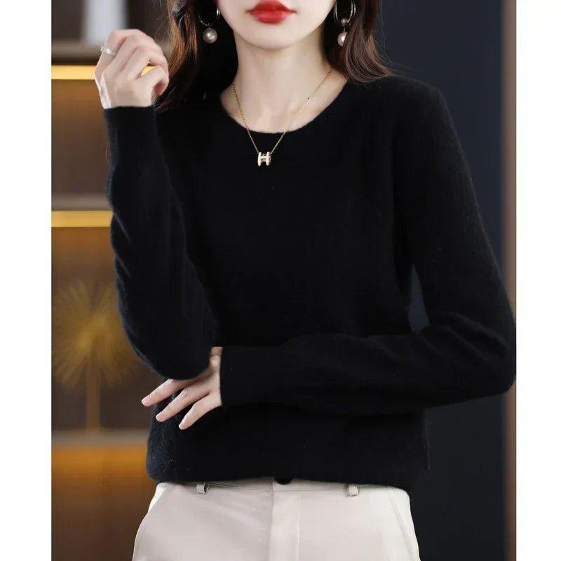 Olivia – Women’s 100% Cashmere Crewneck Sweater