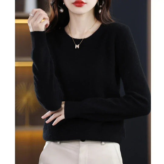 Olivia – Women’s 100% Cashmere Crewneck Sweater