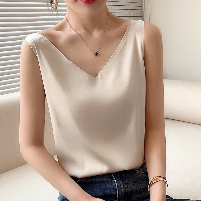 V-Neck Sleeveless Top for Women