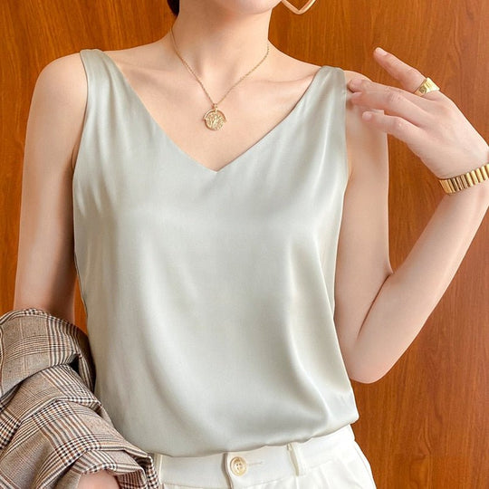 V-Neck Sleeveless Top for Women
