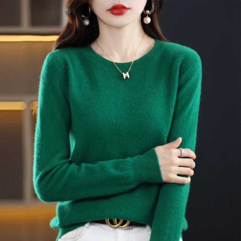 Olivia – Women’s 100% Cashmere Crewneck Sweater