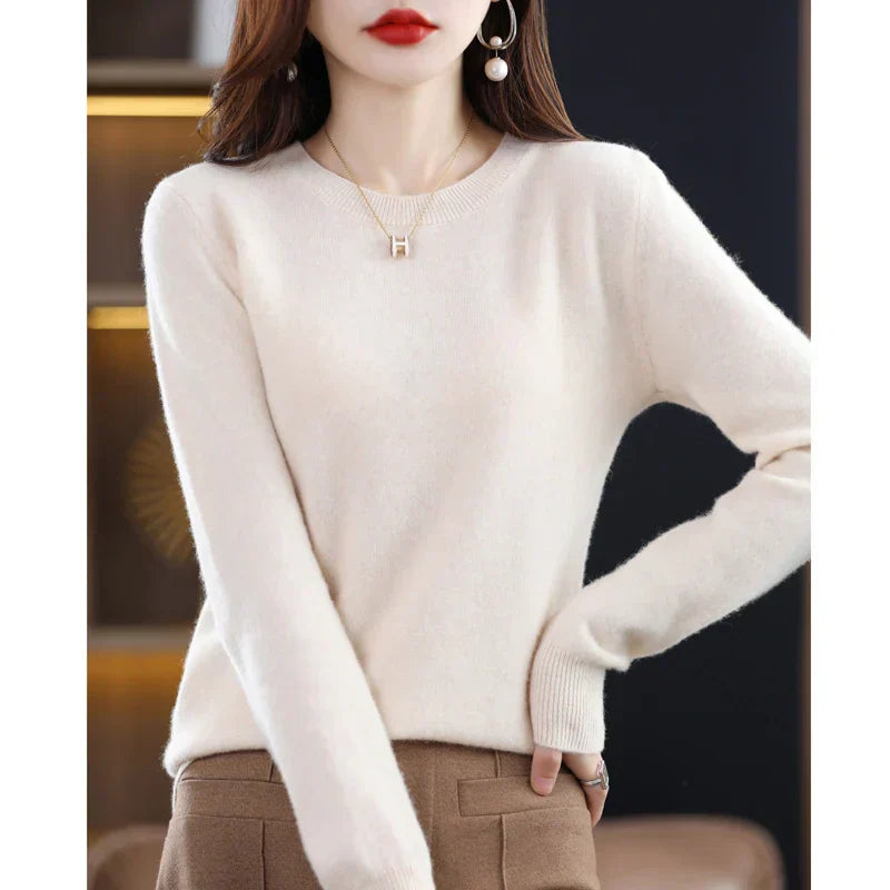 Olivia – Women’s 100% Cashmere Crewneck Sweater