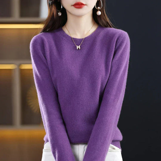Olivia – Women’s 100% Cashmere Crewneck Sweater