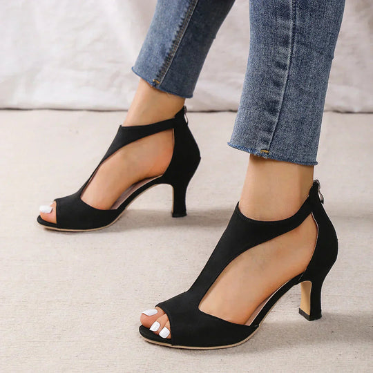 Shaped Ankle Heeled Sandals for Women
