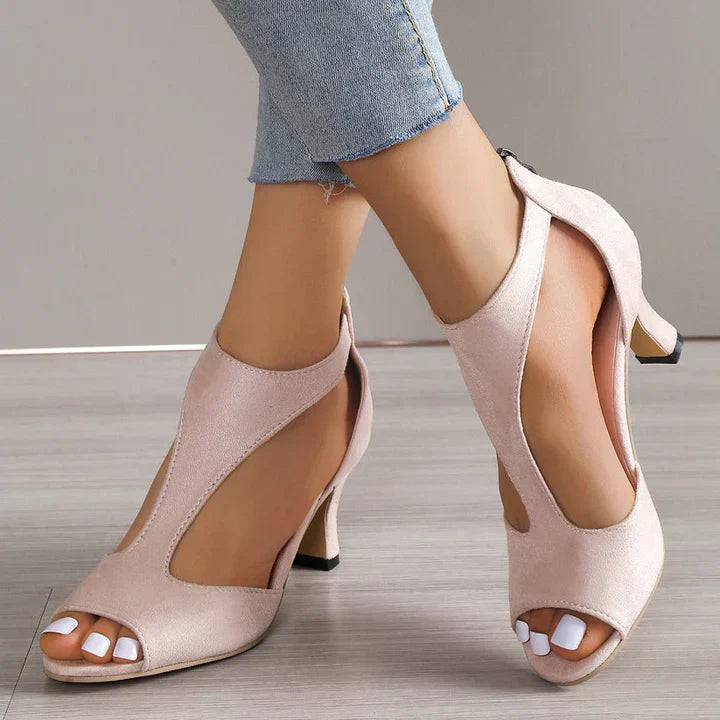 Shaped Ankle Heeled Sandals for Women