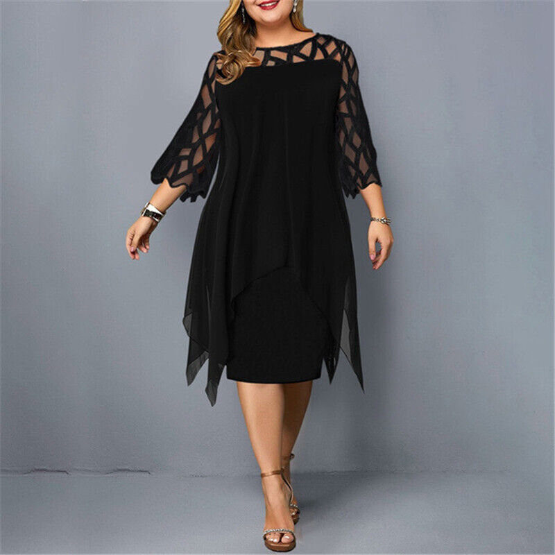 Sheer Overlay Cocktail Dress for Women