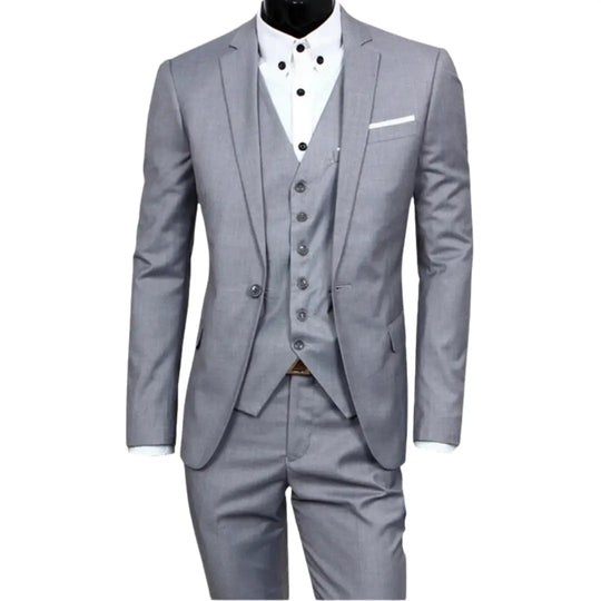 Slim Fit Three-Piece Suit for Men Azzoria