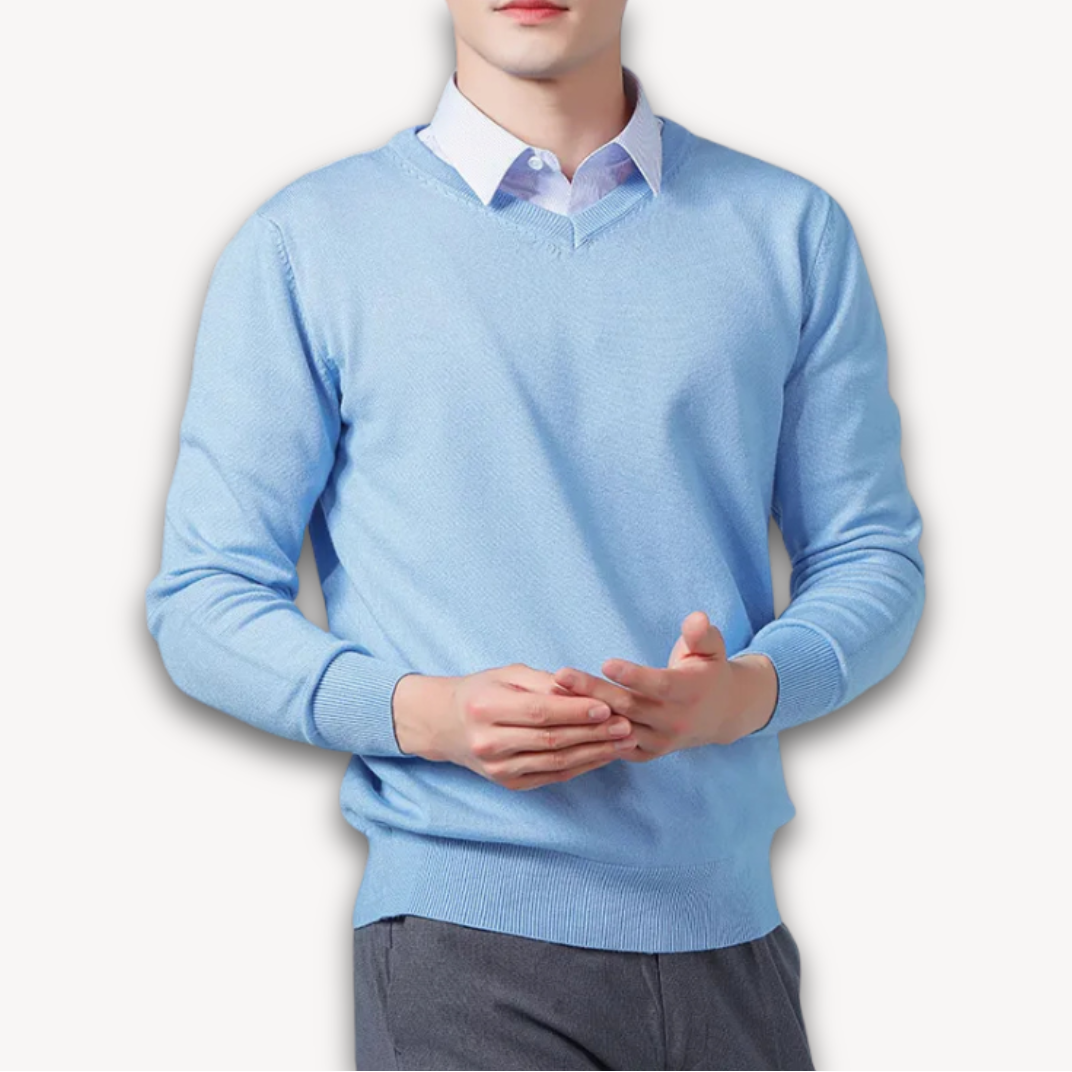 Slim Fit V-Neck Sweater for Men
