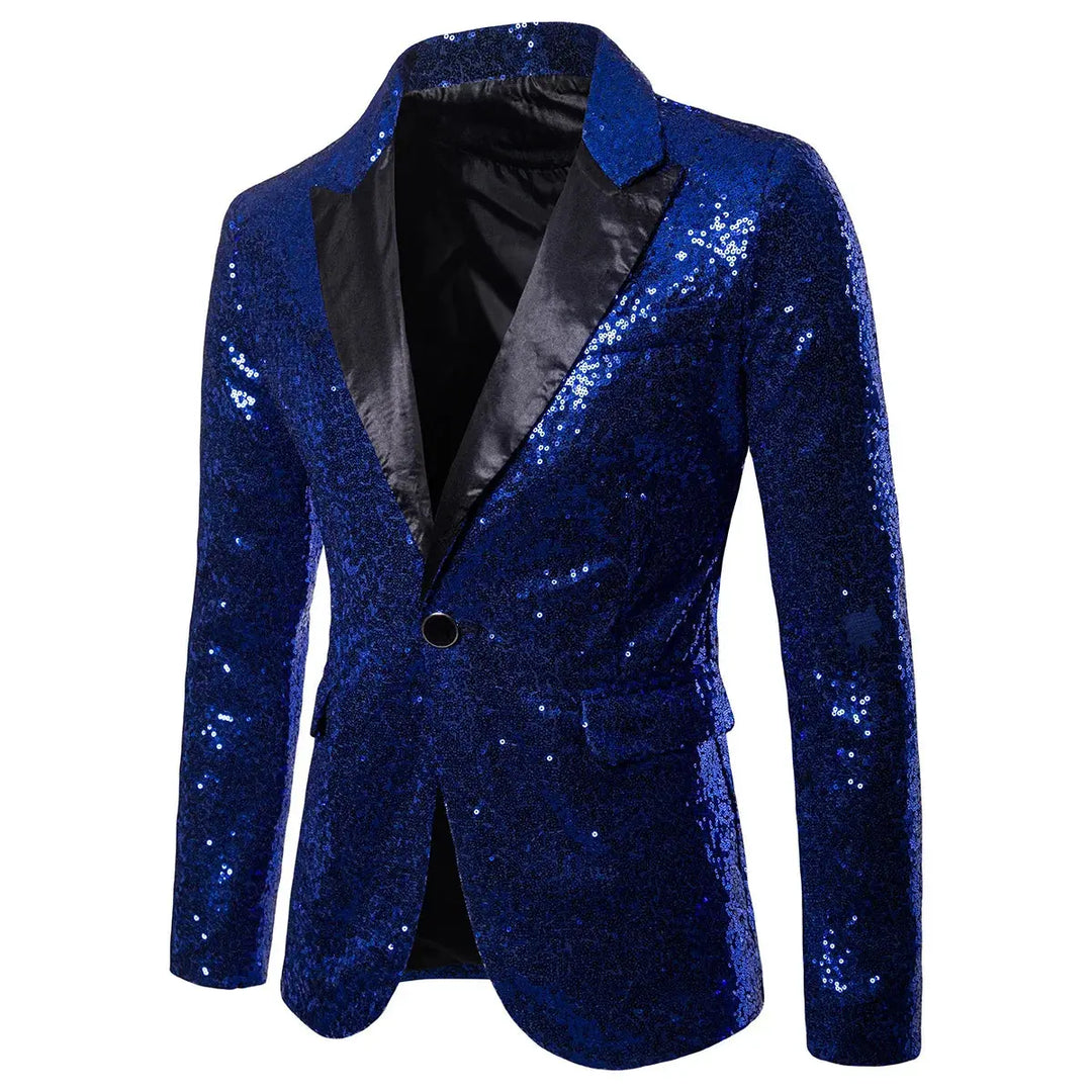 Sparkling Sequin Blazer Jacket for Men Azzoria