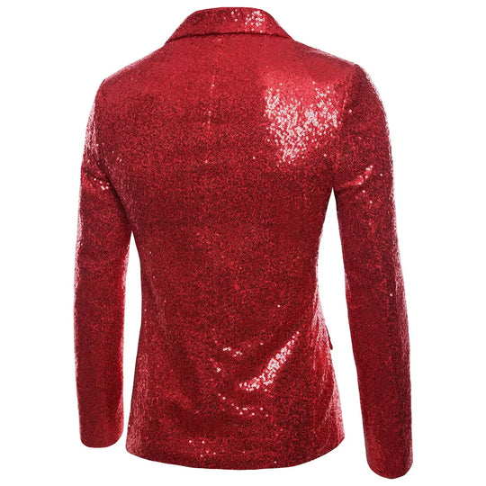 Sparkling Sequin Blazer Jacket for Men Azzoria