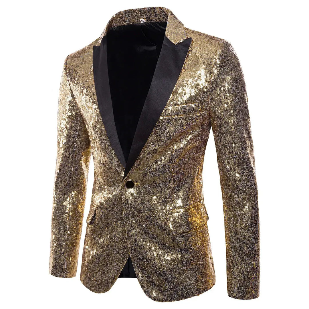 Sparkling Sequin Blazer Jacket for Men Azzoria