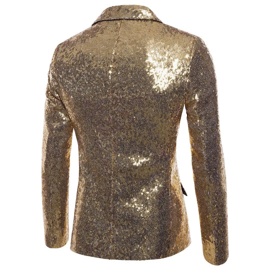 Sparkling Sequin Blazer Jacket for Men Azzoria