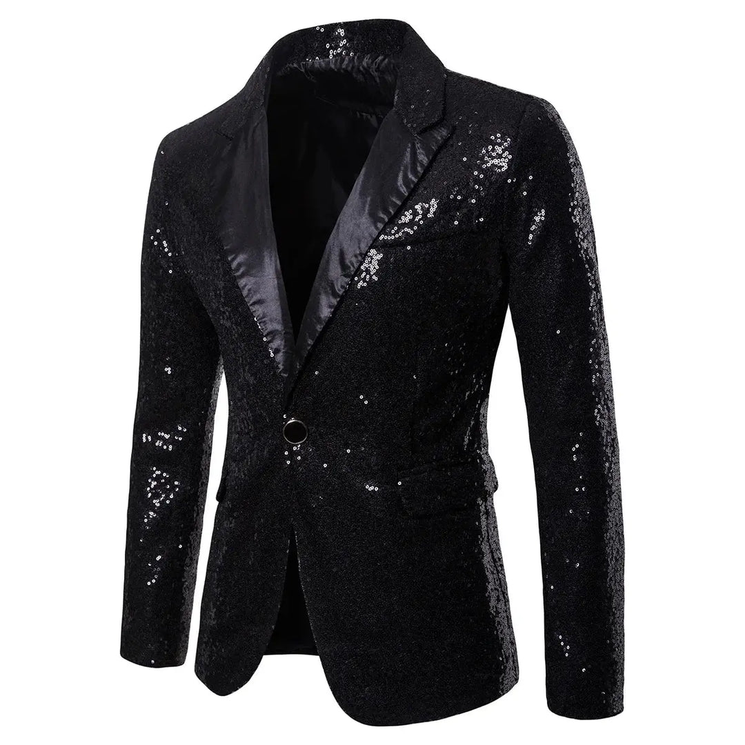 Sparkling Sequin Blazer Jacket for Men Azzoria