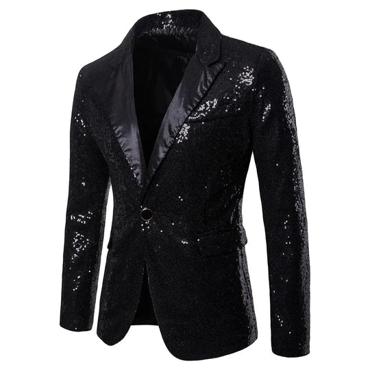 Sparkling Sequin Blazer Jacket for Men Azzoria