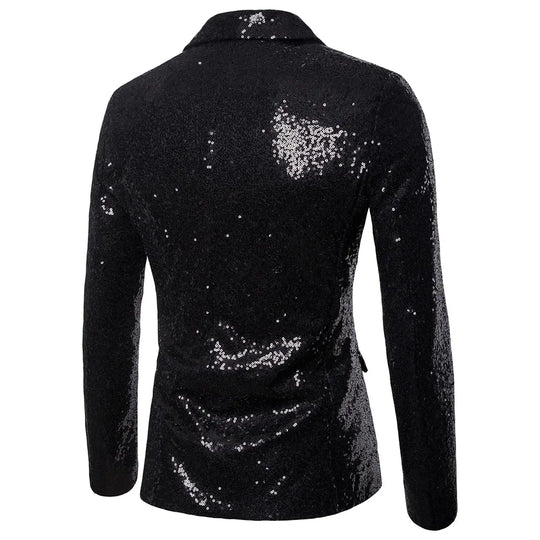 Sparkling Sequin Blazer Jacket for Men Azzoria
