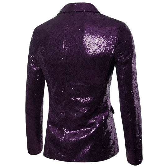 Sparkling Sequin Blazer Jacket for Men Azzoria