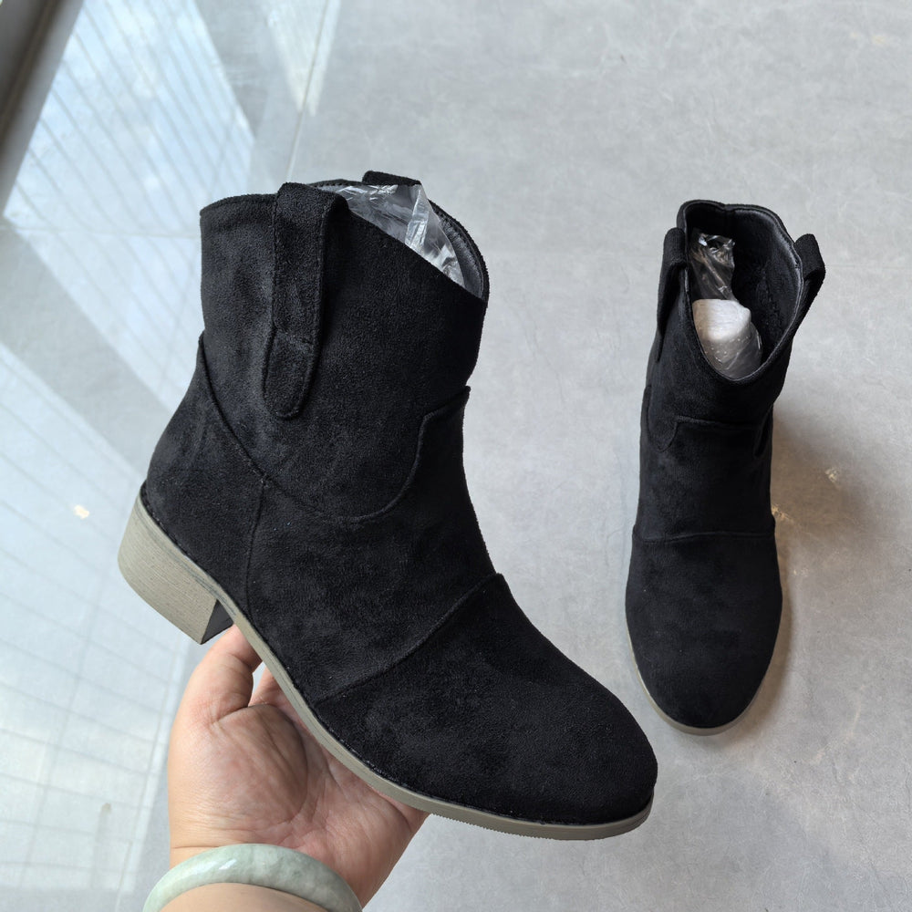 Western-Style Heel Ankle Boots for Women