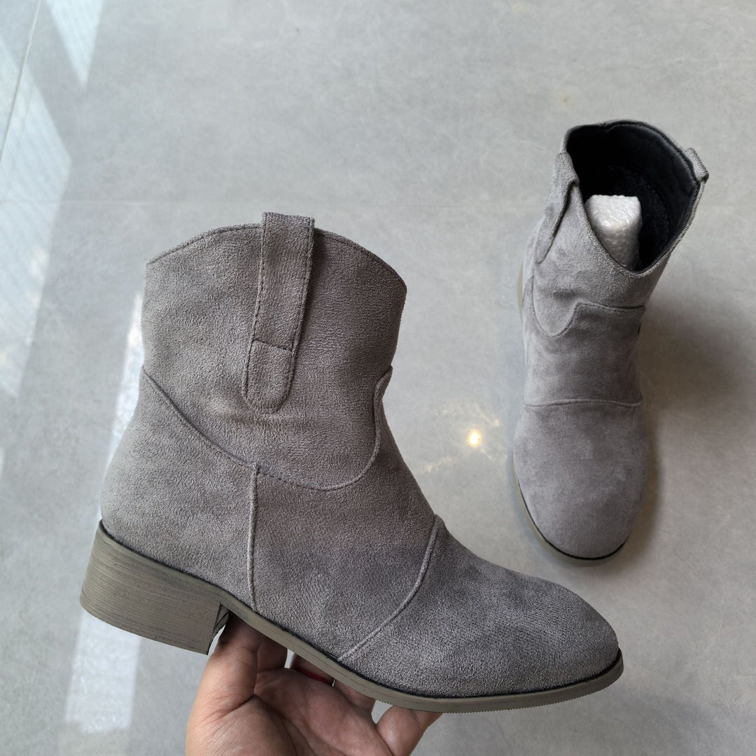 Western-Style Heel Ankle Boots for Women
