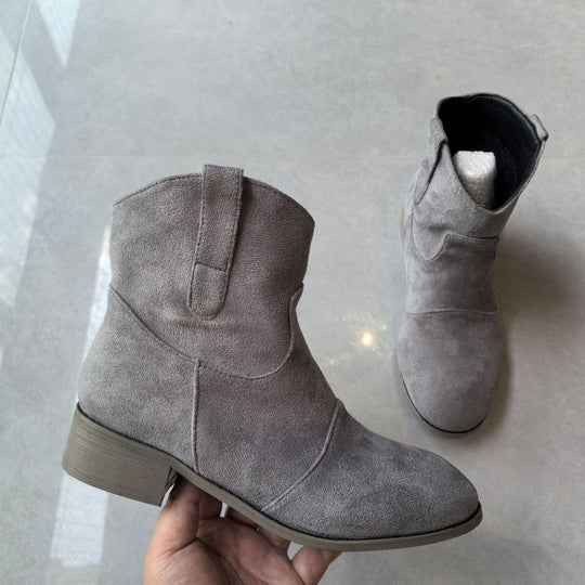 Western-Style Heel Ankle Boots for Women