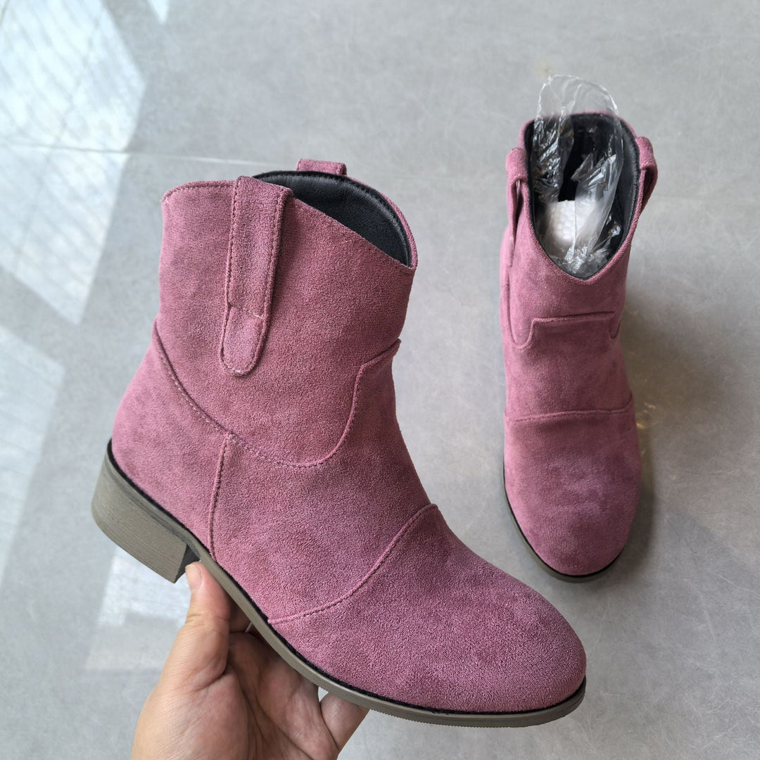 Western-Style Heel Ankle Boots for Women