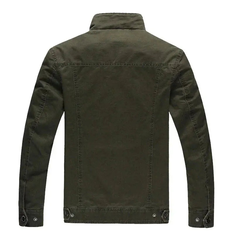 Stand Collar Military Jacket for Men Azzoria