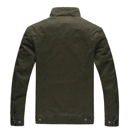 Stand Collar Military Jacket for Men Azzoria