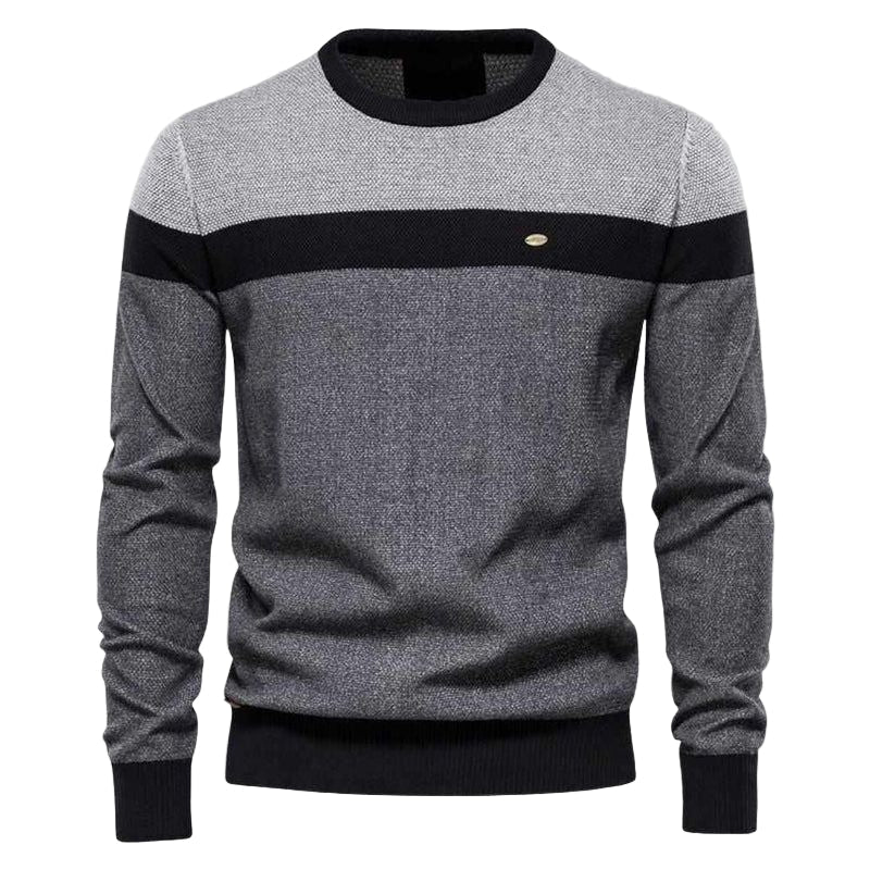 Striped Crew Neck Sweater for Men
