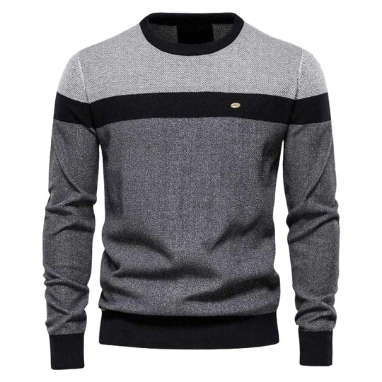 Striped Crew Neck Sweater for Men